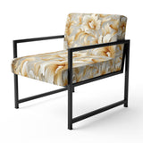 Royal Gold And White Floral Elegant Garden - Cottage Accent Slipper Chair