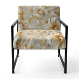 Royal Gold And White Floral Elegant Garden - Cottage Accent Slipper Chair