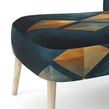 Golden Diamond Rising On Retro Navy Blue - Modern Accent Slipper Chair