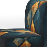 Golden Diamond Rising On Retro Navy Blue - Modern Accent Slipper Chair