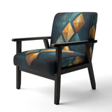 Golden Diamond Rising On Retro Navy Blue - Modern Accent Slipper Chair