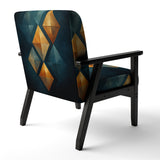 Golden Diamond Rising On Retro Navy Blue - Modern Accent Slipper Chair