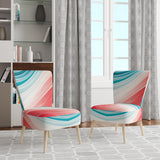 Bold Graphic Sunset In Teal and pink - Upholstered Modern Accent Chairs