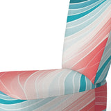 Bold Graphic Sunset In Teal and pink - Upholstered Modern Accent Chairs