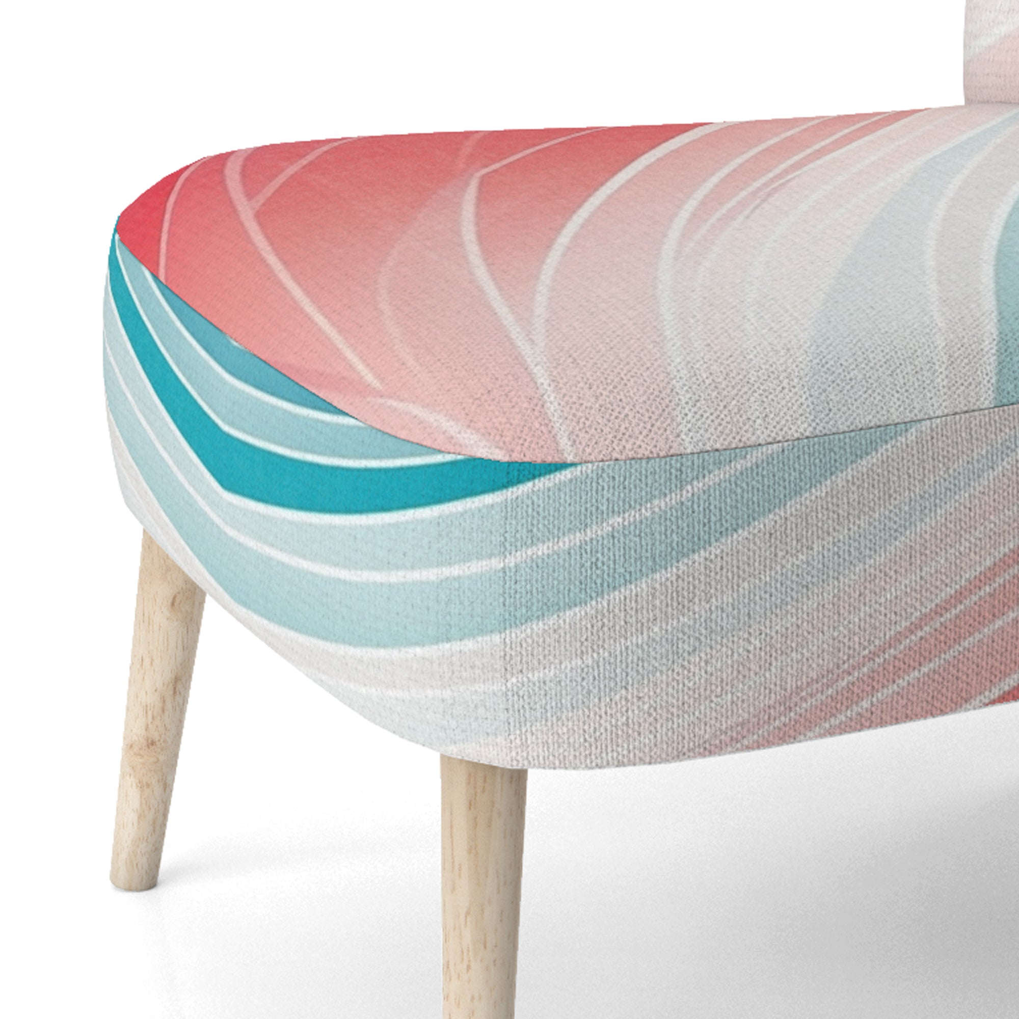 Bold Graphic Sunset In Teal and pink - Upholstered Modern Accent Chairs