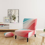 Bold Graphic Sunset In Teal and pink - Upholstered Modern Accent Chairs