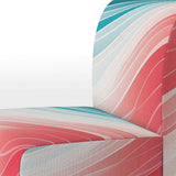 Bold Graphic Sunset In Teal and pink - Upholstered Modern Accent Chairs