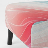 Bold Graphic Sunset In Teal and pink - Upholstered Modern Accent Chairs