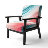 Bold Graphic Sunset In Teal and pink - Upholstered Modern Accent Chairs