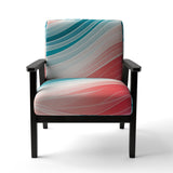 Bold Graphic Sunset In Teal and pink - Upholstered Modern Accent Chairs