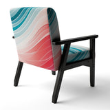 Bold Graphic Sunset In Teal and pink - Upholstered Modern Accent Chairs
