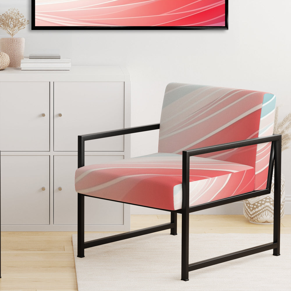 Bold Graphic Sunset In Teal and pink - Upholstered Modern Accent Chairs