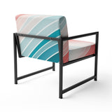 Bold Graphic Sunset In Teal and pink - Upholstered Modern Accent Chairs