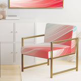 Bold Graphic Sunset In Teal and pink - Upholstered Modern Accent Chairs