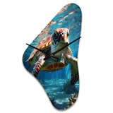 Turtle Aquatic Wandererin Ocean - Asymmetric Metal Wall Clock