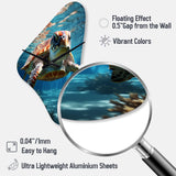 Turtle Aquatic Wandererin Ocean - Asymmetric Metal Wall Clock
