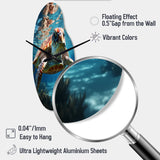 Turtle Aquatic Wandererin Ocean - Asymmetric Metal Wall Clock