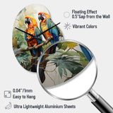Two Parrots On Branch I - Asymmetric Metal Wall Clock