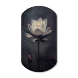 Grey Monochrome Lotus Symphony III - Asymmetric Metal Wall Clock