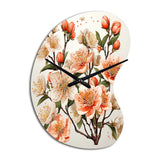 Peach Blossom Bliss IV - Asymmetric Metal Wall Clock