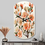 Peach Blossom Bliss IV - Asymmetric Metal Wall Clock