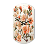 Peach Blossom Bliss IV - Asymmetric Metal Wall Clock