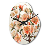 Peach Blossom Bliss IV - Asymmetric Metal Wall Clock