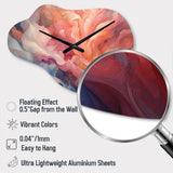 Peach Blue Rose Reverie I - Asymmetric Metal Wall Clock