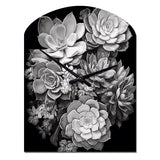 Grey Black Succulent Resilience - Asymmetric Metal Wall Clock