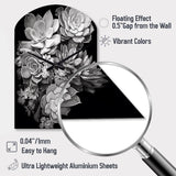 Grey Black Succulent Resilience - Asymmetric Metal Wall Clock