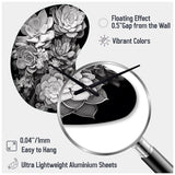 Grey Black Succulent Resilience - Asymmetric Metal Wall Clock