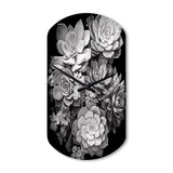 Grey Black Succulent Resilience - Asymmetric Metal Wall Clock