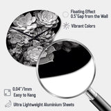 Grey Black Succulent Resilience - Asymmetric Metal Wall Clock