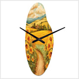 Golden Cheerful Sunflowers II - Asymmetric Metal Wall Clock