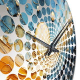 Beige Planetary Harmony On Blue - Spiritual Metal Wall Clock