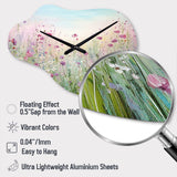 Wild Flowers Meadows - Asymmetric Metal Wall Clock