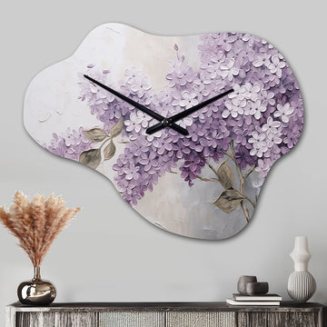 Beautiful Lilac Dreamscape - Asymmetric Metal Wall Clock