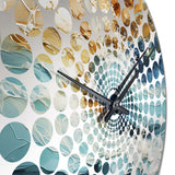 Ocean White And Blue Currents II - Coastal Metal Wall Clock