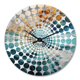 Ocean White And Blue Currents II - Coastal Metal Wall Clock