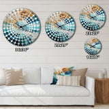 Ocean White And Blue Currents II - Coastal Metal Wall Clock