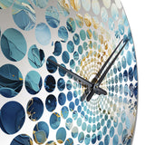 Ocean White And Blue Currents III - Coastal Metal Wall Clock