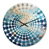 Ocean White And Blue Currents III - Coastal Metal Wall Clock