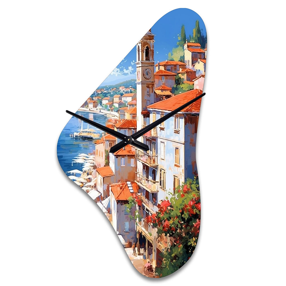 Beautiful Scenery In Italy I - Asymmetric Metal Wall Clock