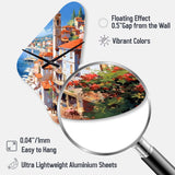 Beautiful Scenery In Italy I - Asymmetric Metal Wall Clock