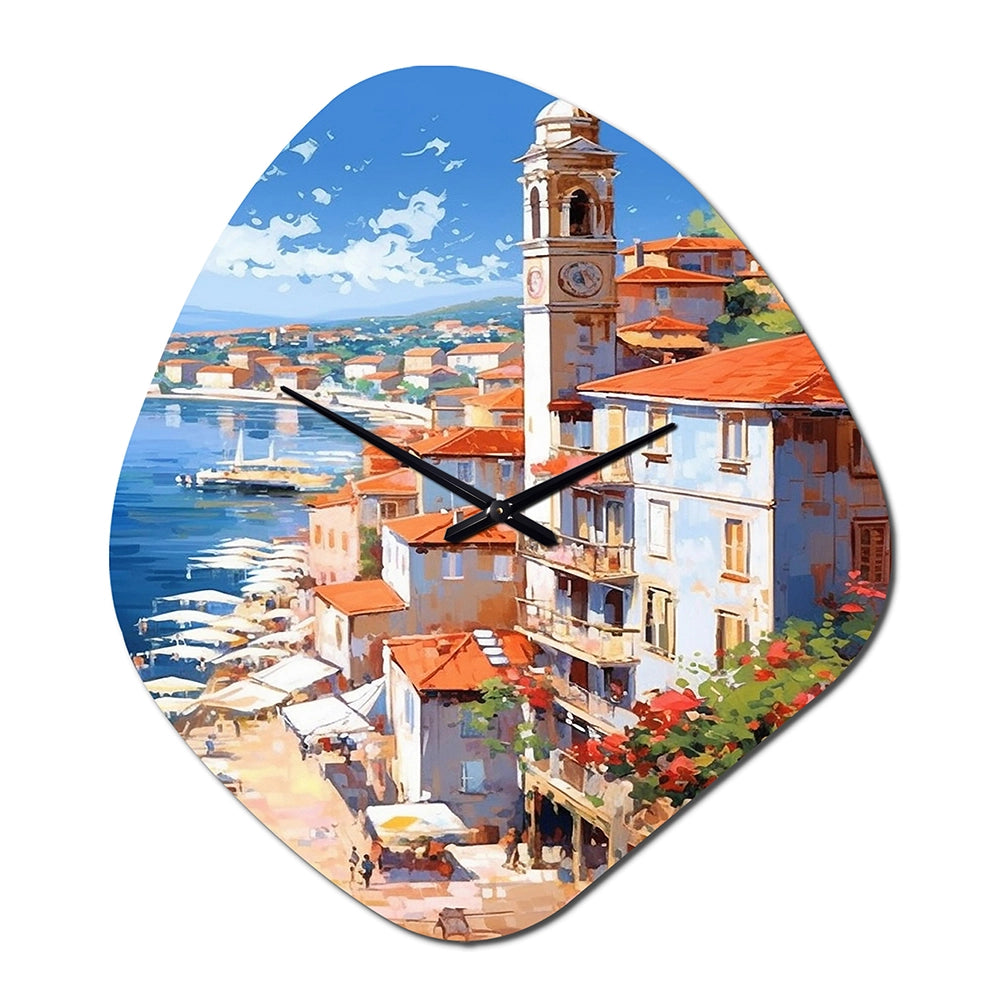 Beautiful Scenery In Italy I - Asymmetric Metal Wall Clock