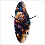 Night Shade Rose Design V - Asymmetric Metal Wall Clock