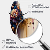 Night Shade Rose Design V - Asymmetric Metal Wall Clock