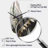 Green Fern Whispers I - Asymmetric Metal Wall Clock