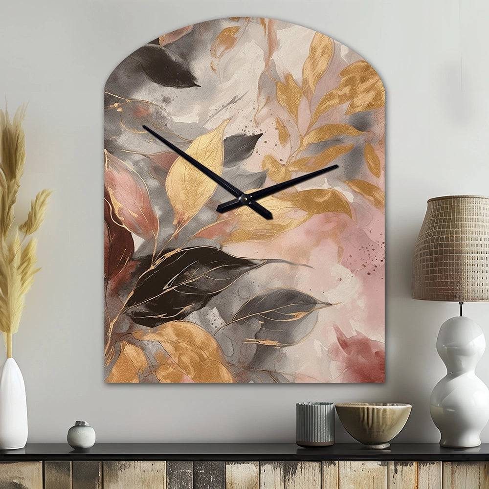 Gold Herb Elixir - Asymmetric Metal Wall Clock