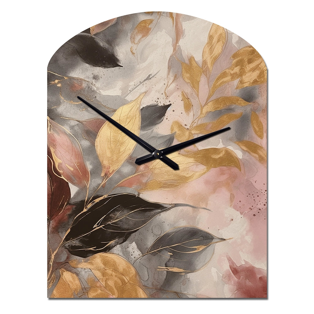 Gold Herb Elixir - Asymmetric Metal Wall Clock